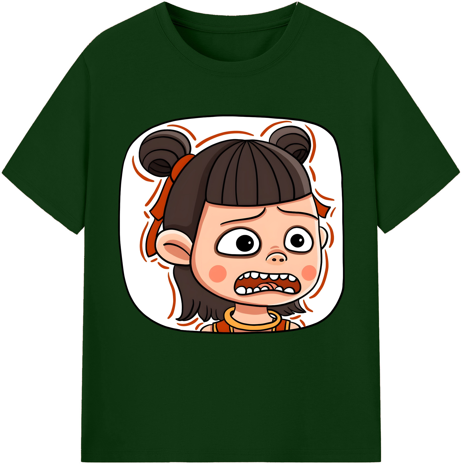 （画像用） Ne Zha 2 ナタ 魔童の大暴れ 綿100％半袖Tシャツ（フロントプリント）